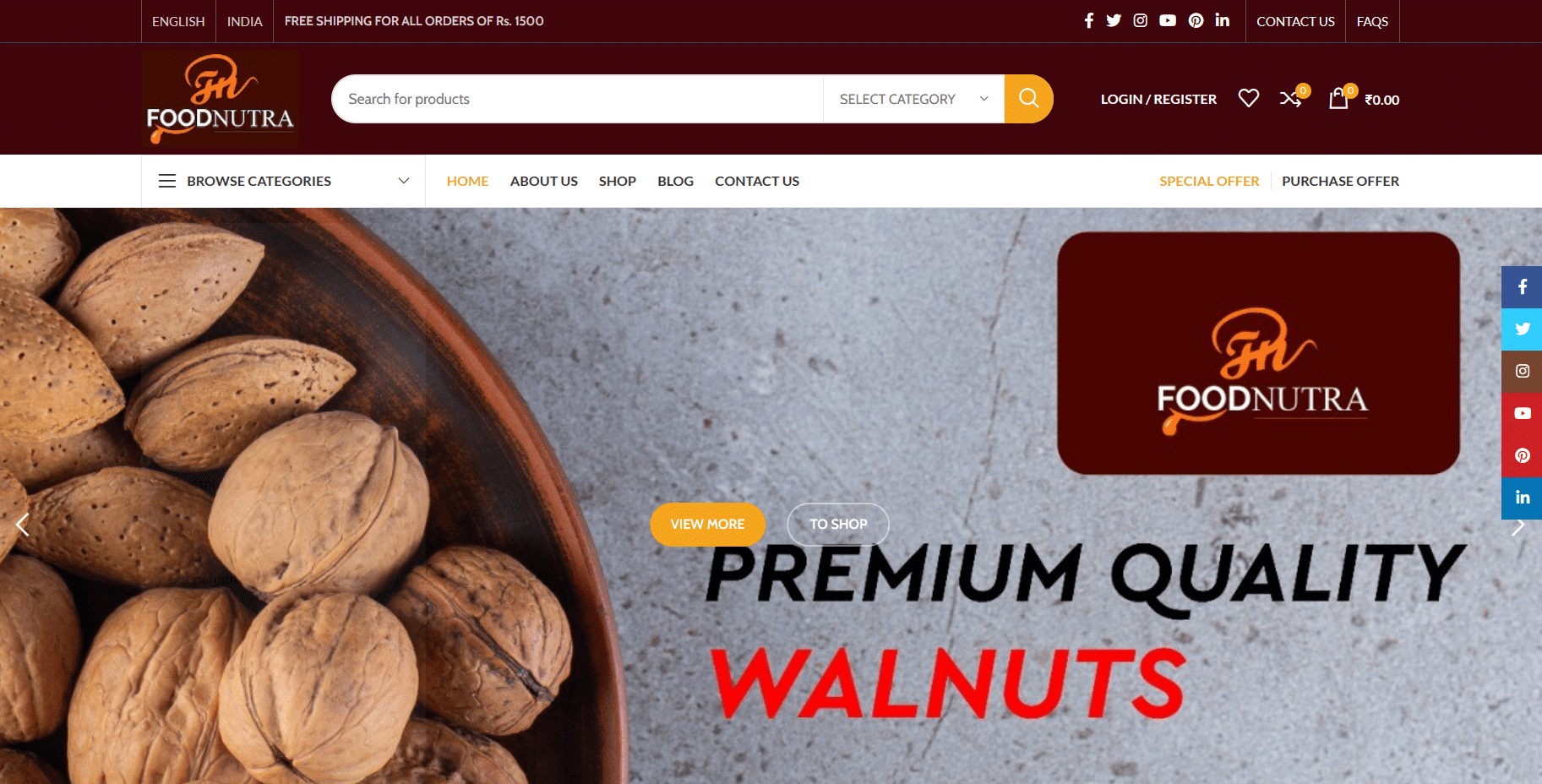 Online shop flavored dry fruits